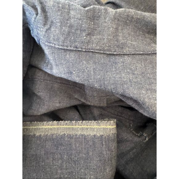 women’s 90s vintage long sleeve light denim blue jean chambray dress midi large - Picture 4 of 4